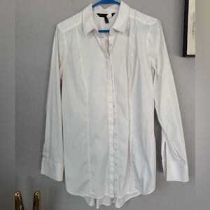 White House Black Market White Tunic Button Down Shirt 12